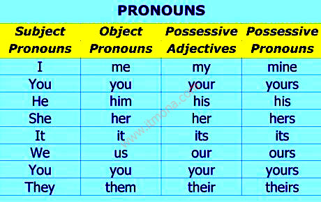 এক নজরে সকল pronoun