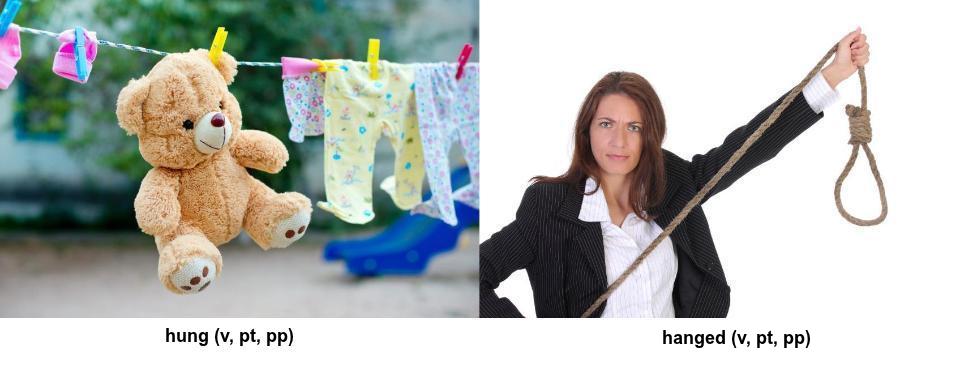 differnce between hung & hang